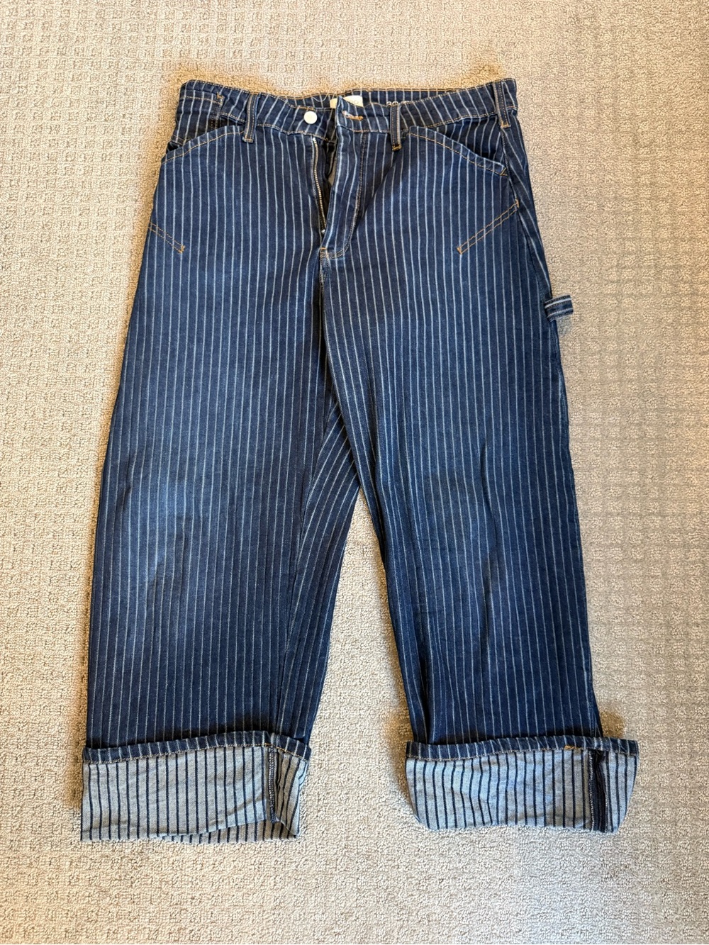 Pilcro Kayden High Rise Railroad Stripe Carpenter Barrel Jeans